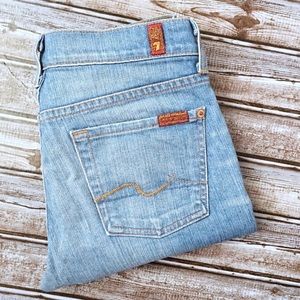 7 For All Mankind Light Wash Bootcut Jeans as